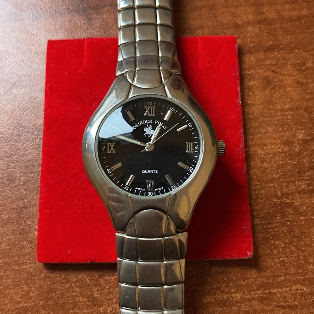 U.S. Polo Assn. Black Dial Silver Watch